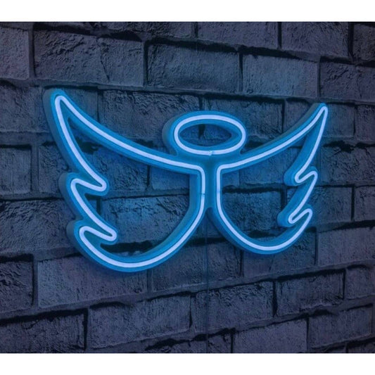 Lovely Bright Blue Angel LED Night Light Room Wall Decoration