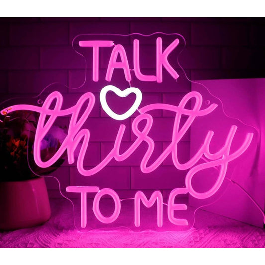 Fun Bright Pink”Talk Thirty to Me” Heart LED Night Light Birthday Party Decor