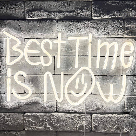 Lovely Bright Cool White Best Time Is Now LED Night Light Room Wall Decoration