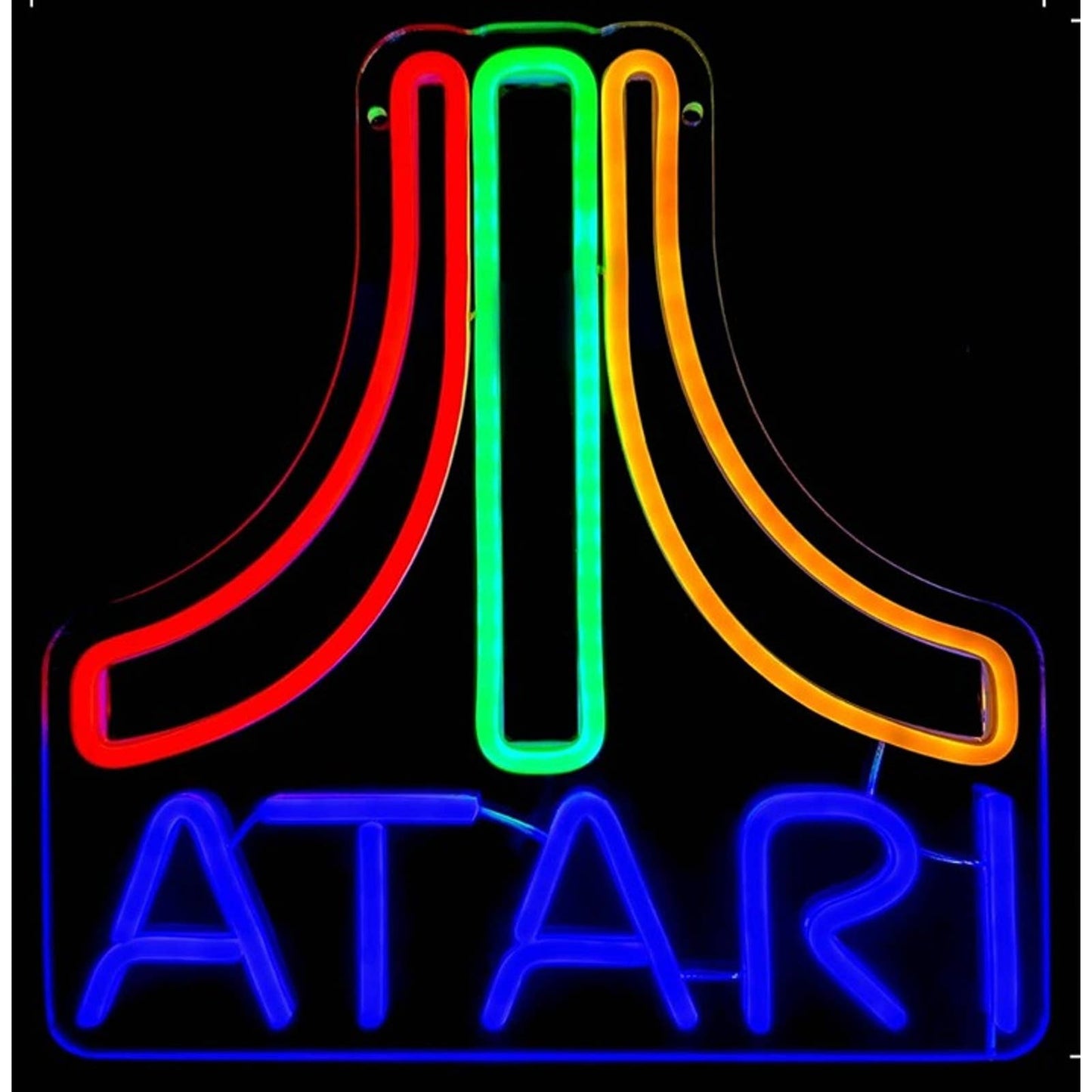 Fun Bright Colorful Retro Atari Video Game Logo LED Night Light Sing