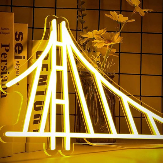 Vivid Bright Golden Gate Bright Warriors LED Light Basketball NBA Wall Decor