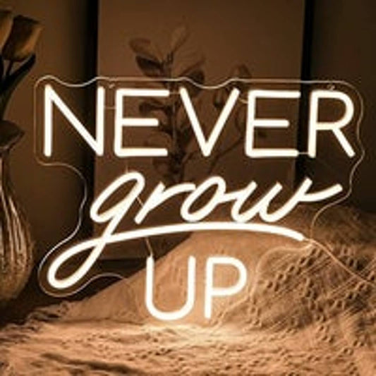 Vivid Bright Warm White Never Grow Up LED Night Light Room Wall Decoration