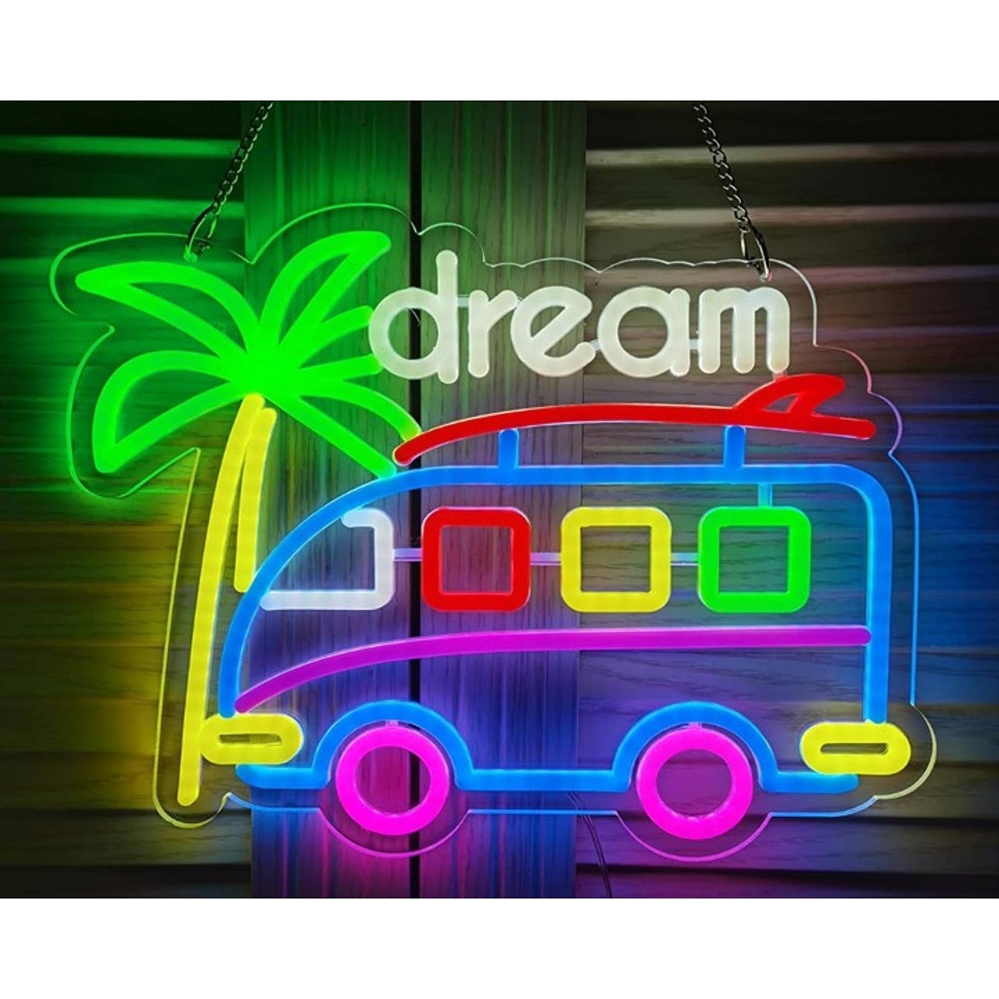 Fun Bright Colorful Beach Van LED Night Light Vacation Party Fun Decor