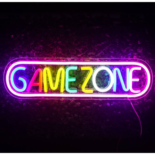 Fun Bright Vivid Rainbow Gaming Zone LED Night Light Room Wall Decoration