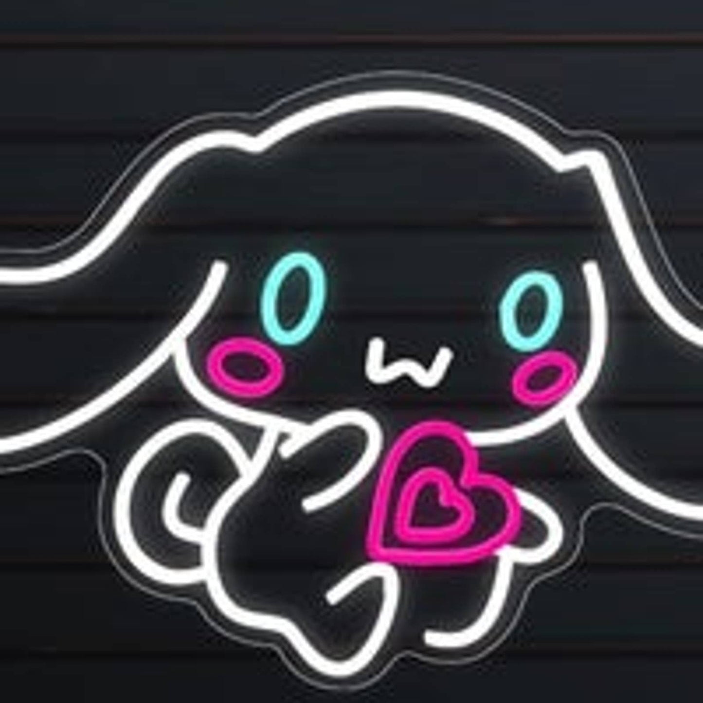 Super Adorable Bright Pink Heart Cinnamoroll LED Night Light Room Wall Decor