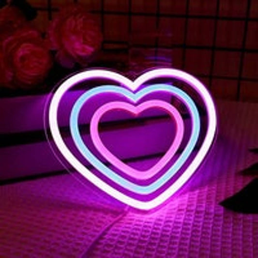 Adorable Bright Mesmerizing Infinity Heart LED Night Light Room Wall Decoration