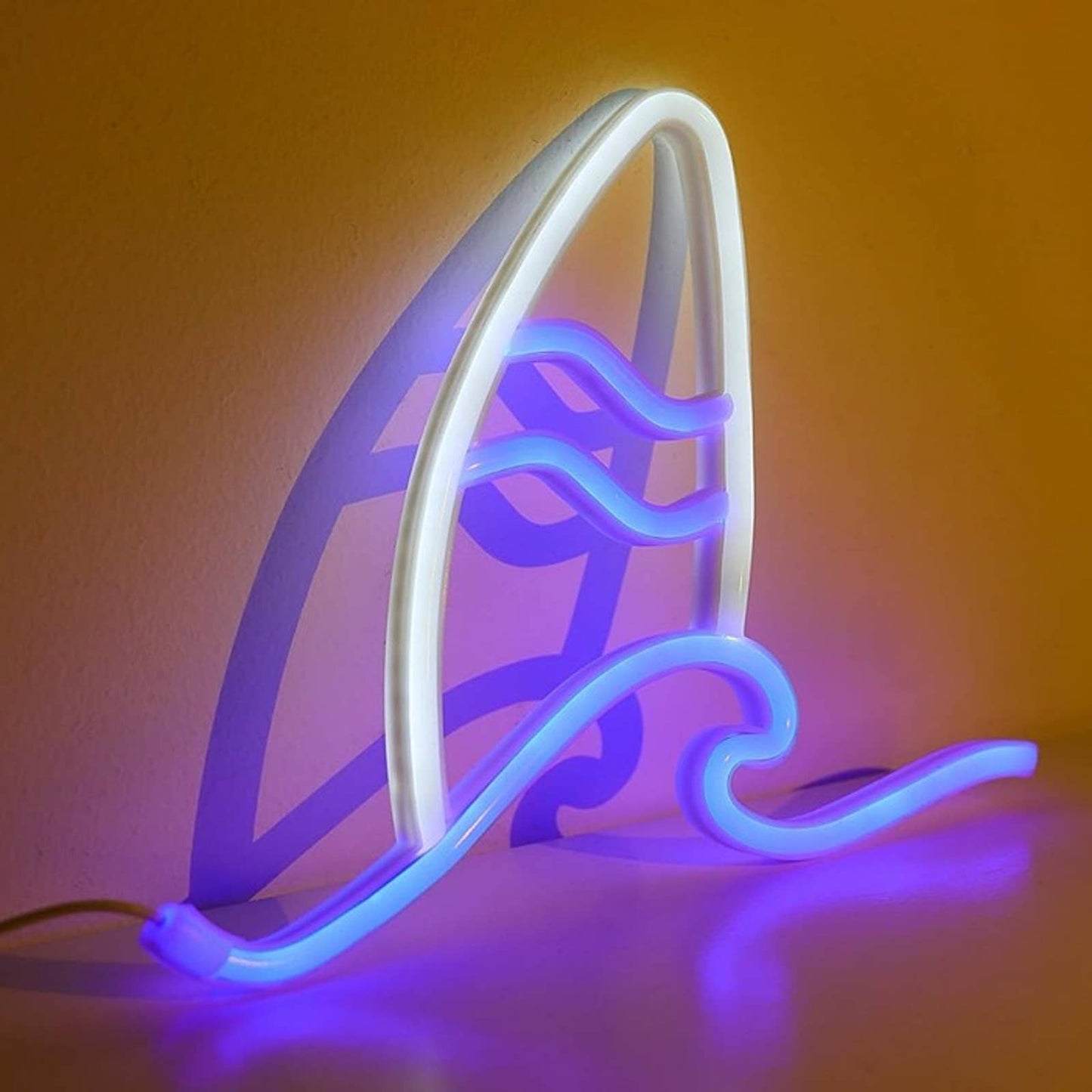 Fun Bright Deep Blue Ocean Waves Surf Board LED Night Light Room Wall Decor