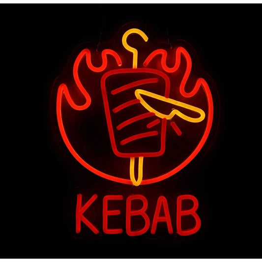 Tasty Bright Kabab LED Night Light Flame Fire Food Decoration