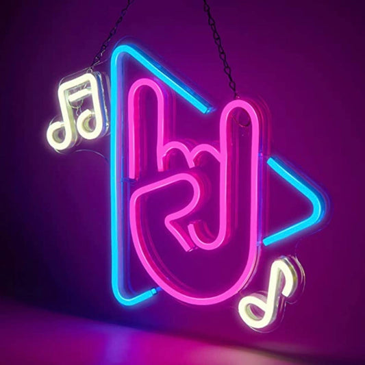 Fun Bright Color Party Music Hand LED Night Light Concert Room Wall Decoration