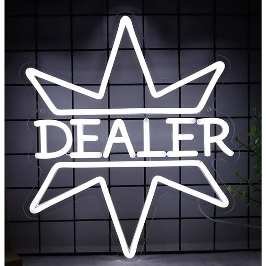 Vivid Bright White Star “Dealer” Poker LED Night Light Game Room Wall Decor