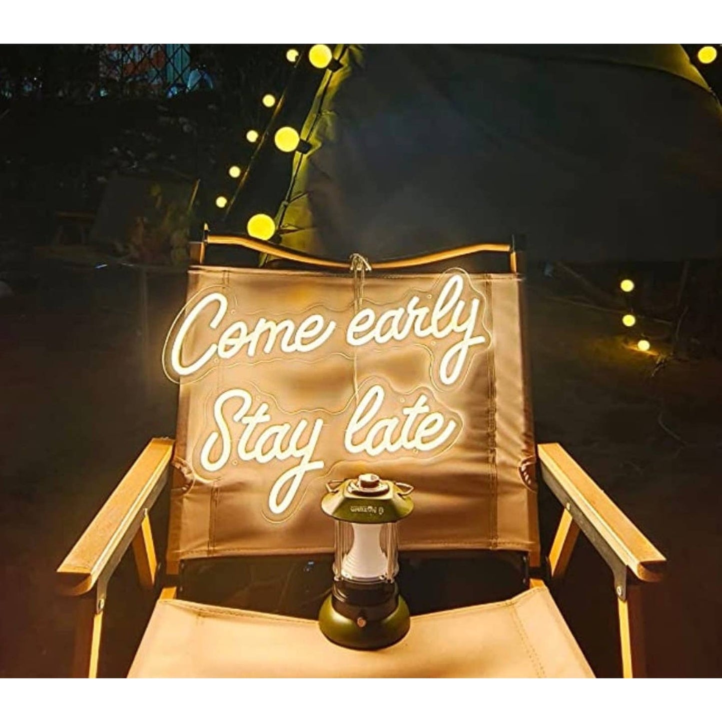 Lovely Warm Bright Come Early Stay Late LED Night Light Room Wall Decoration