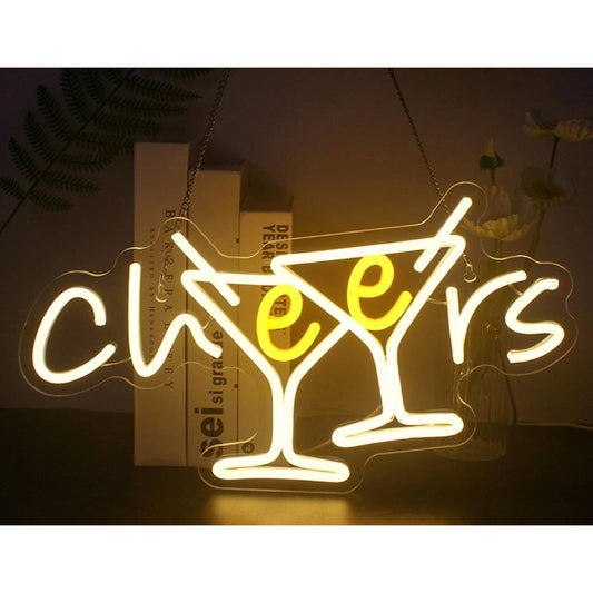 Fun Vivid Bright Cocktail Cheers LED Night Light Bar Party Decor