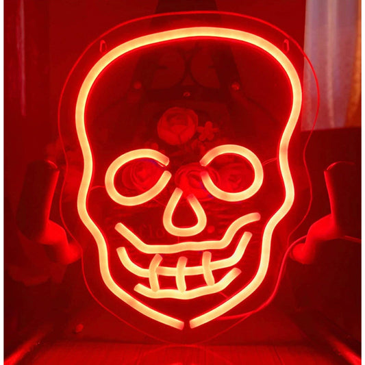 Bright Red Skull LED Night Light Room Wall Decoration