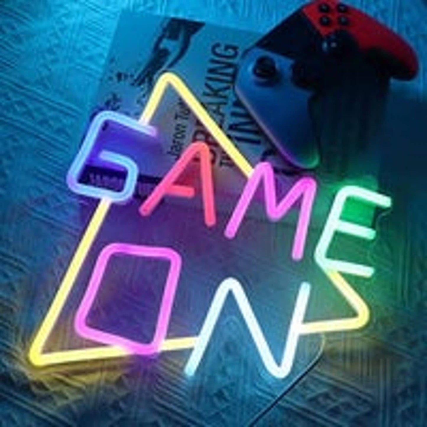 Fun Vivid Bright Colorful Game On Triangle LED Night Light Room Wall Decor