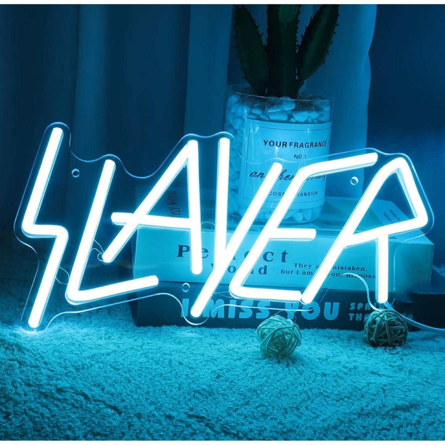 Bright Blue Slayer Metal Rock Music Band LED Night Light Concert Decoration