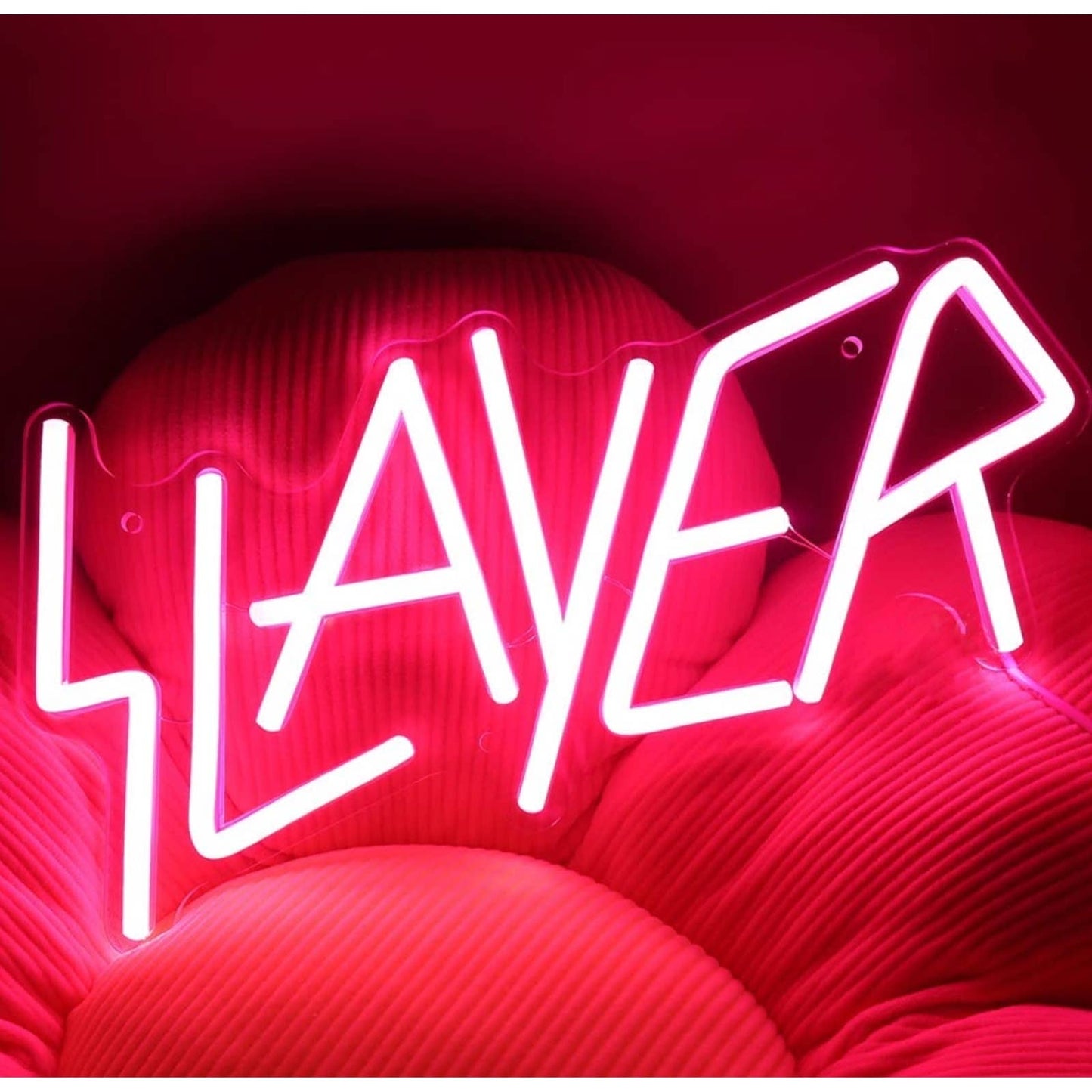 Bright Pink Slayer Metal Rock Music Band LED Night Light Concert Decoration