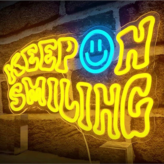 Lovely Bright Positive “Keep On Smiling” LED Night Light Room Wall Decoration