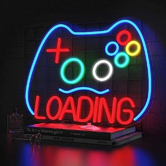 Fun Vivid Bright Red/Blue Loading Game Controller LED Night Light Gamer Decor