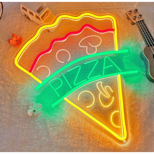 Fun Bright Tasty Pizza LED Night Light Business Restaurant Store Room Wall Decor