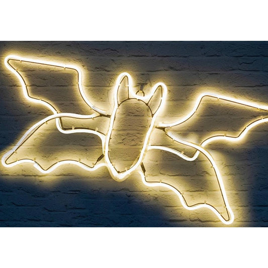 Vivid Bright Spooky Flapping Wings Bat LED Night Halloween Decor