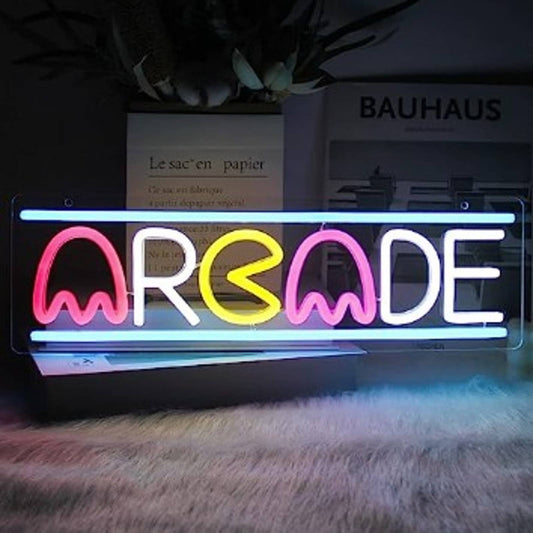 Fun Bright Colorful Retro Arcade LED Night Light Game Room Wall Decor