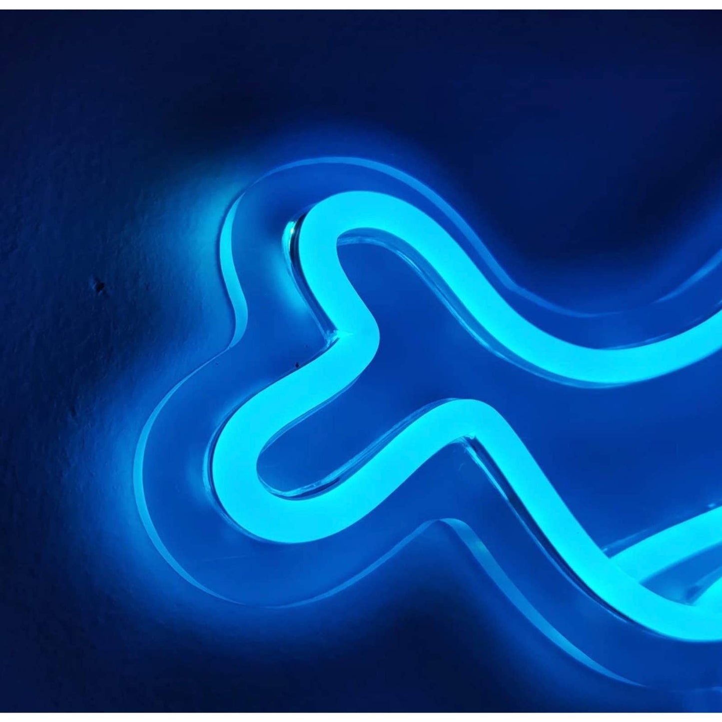 Lovely Blue Detailed Whale 2 LED Night Light Ocean Aqua Art Decoration