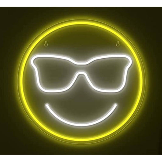 Fun Bright Cool Sunglasses Smiley Face LED Night Light Room Wall Decor