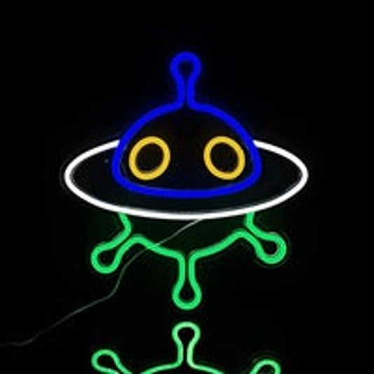 Fun Vivid Bright Colorful Alien UFO Spaceship LED Night Light Room Wall Decorati
