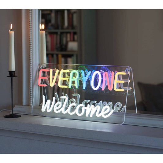 Lovely Bright Everyone Welcome LED Night Light Sign Pride Room Wall Decoration