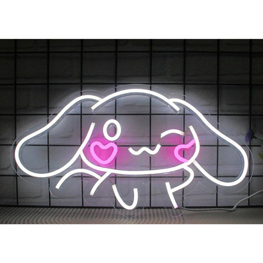 Super Cute Pink Heart Cheek Waving Cinnamoroll LED Night Light Anime Japan Decor