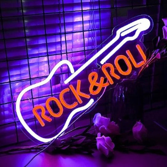 Vivid Bright Fun Rock & Roll Electric Guitar LED Night Light Music Concert Decor