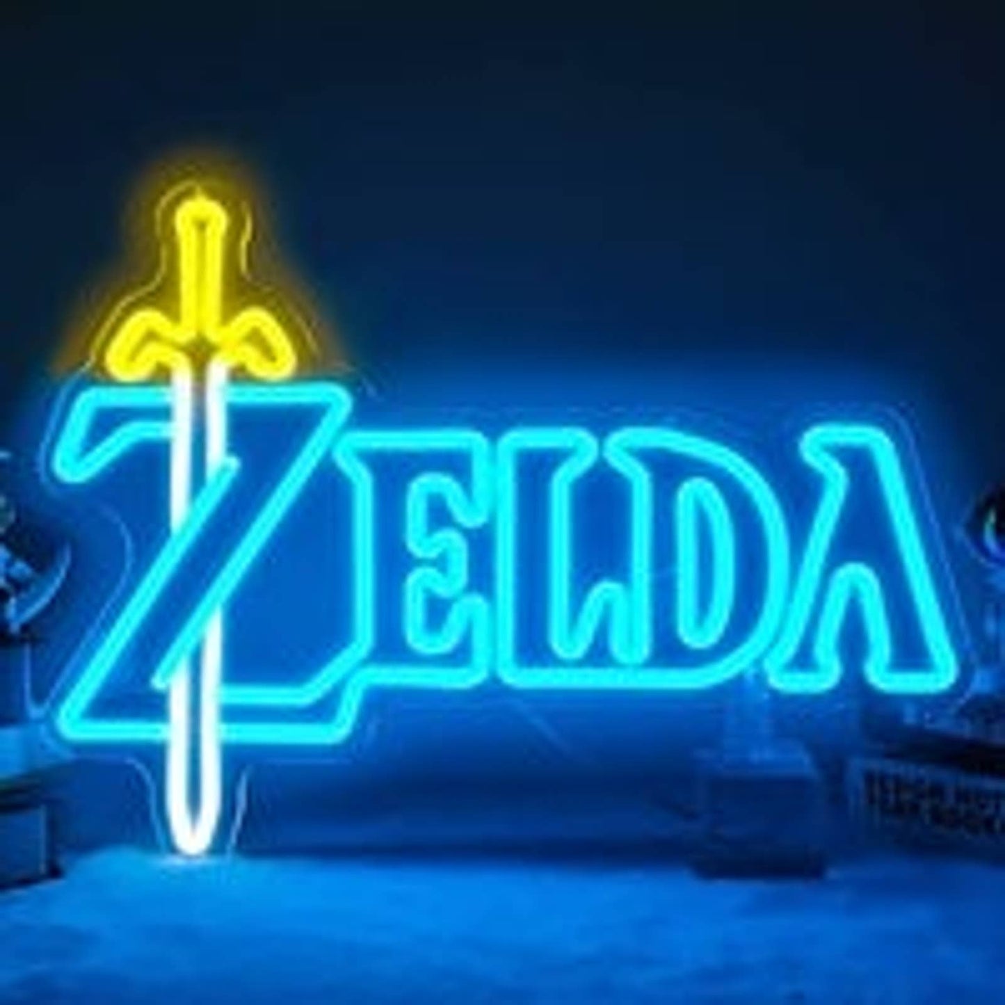 Fun Vivid Bright Blue The Legend of Zelda Master Sword LED Light Video Game Deco