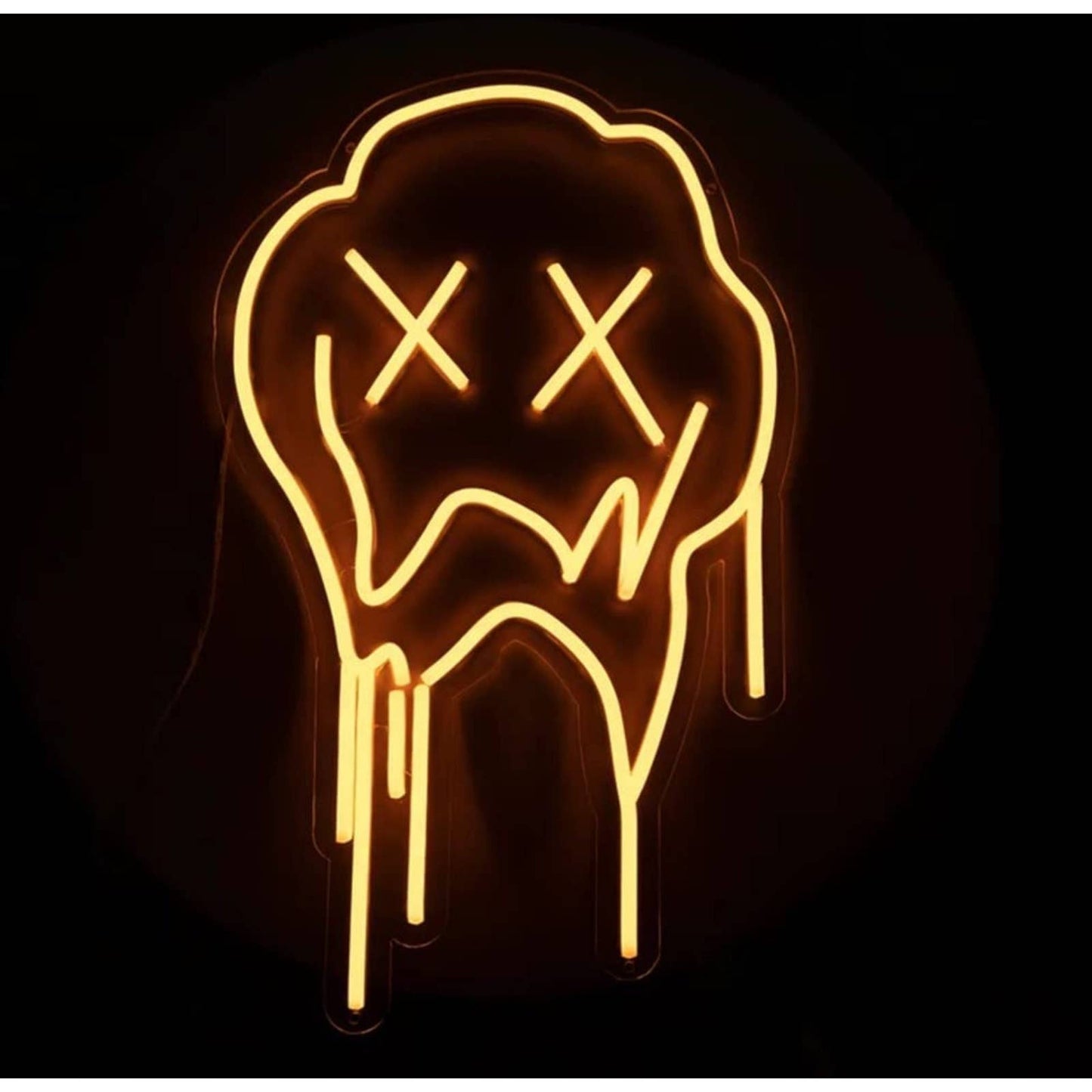 Fun Bright Melting Yellow Smiley Face LED Night Light Room Wall Decoration
