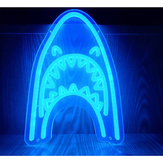 Fun Great Blue Shark Mount LED Night Light Room Wall Decor