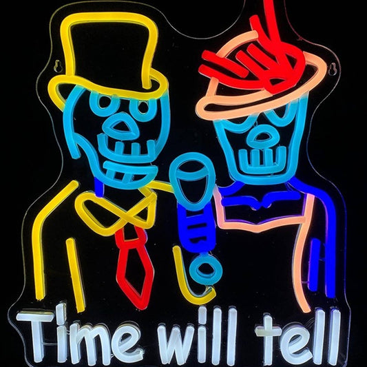 Vivid Bright Skeleton “Time Will Tell” LED Night Light Room Wall Decoration