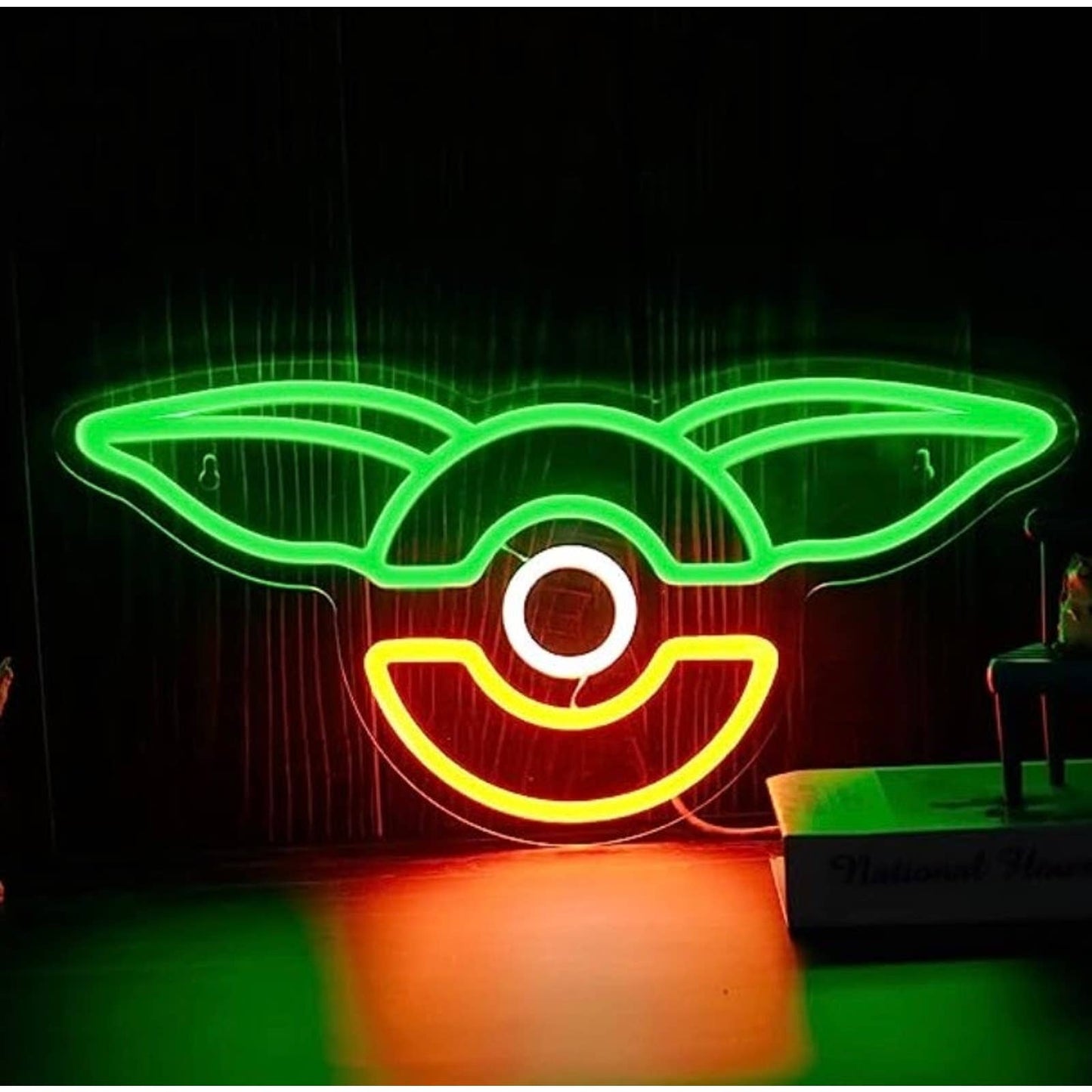Fun Bright Green Yoda Ear Grogu Pokeball LED Night Light Pokemon StarWars Decor