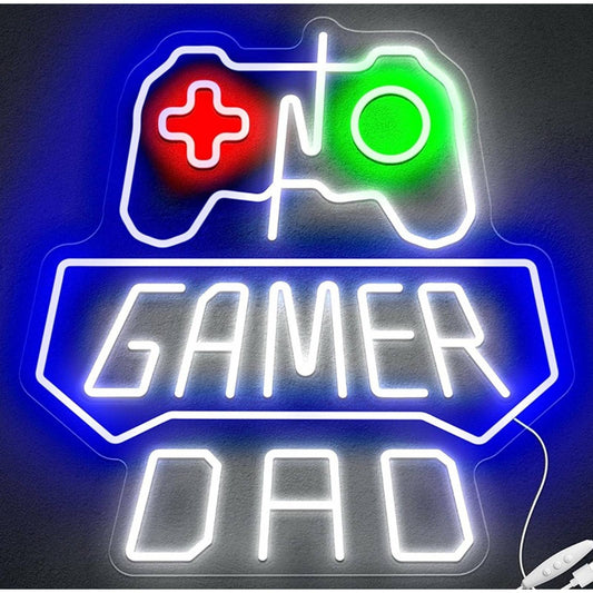 Fun Vivid Bright Gamer Dad Video Game  Controller LED Light Arcade Decor