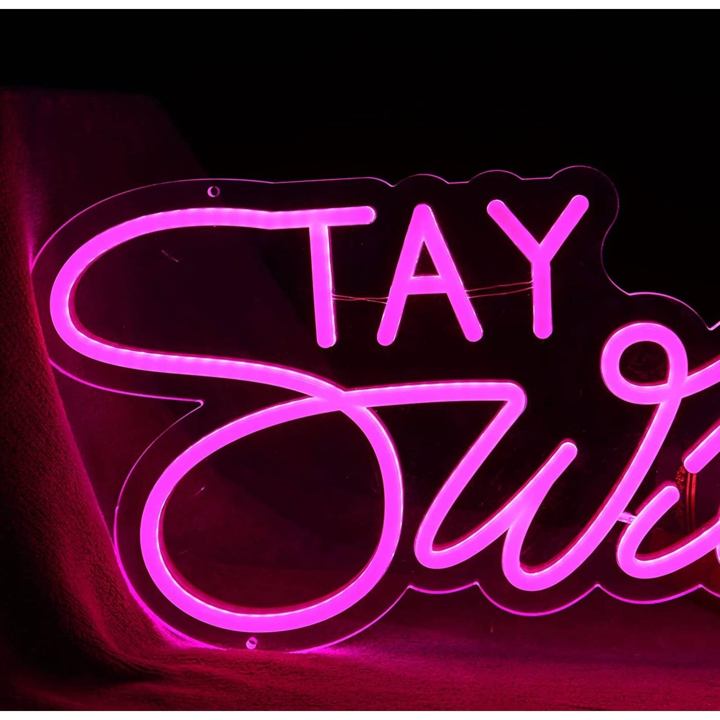 Fancy Vivid Bright Pink “Stay Wild” LED Night Light Room Wall Decor