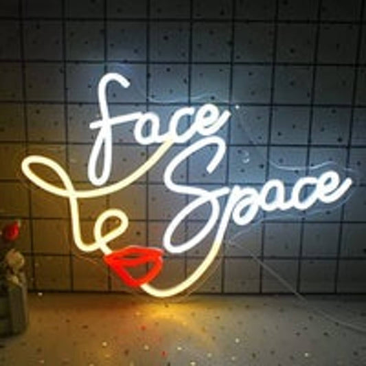 Lovely Bright Face Space LED Night Light Illusion Room Wall Art Decoration