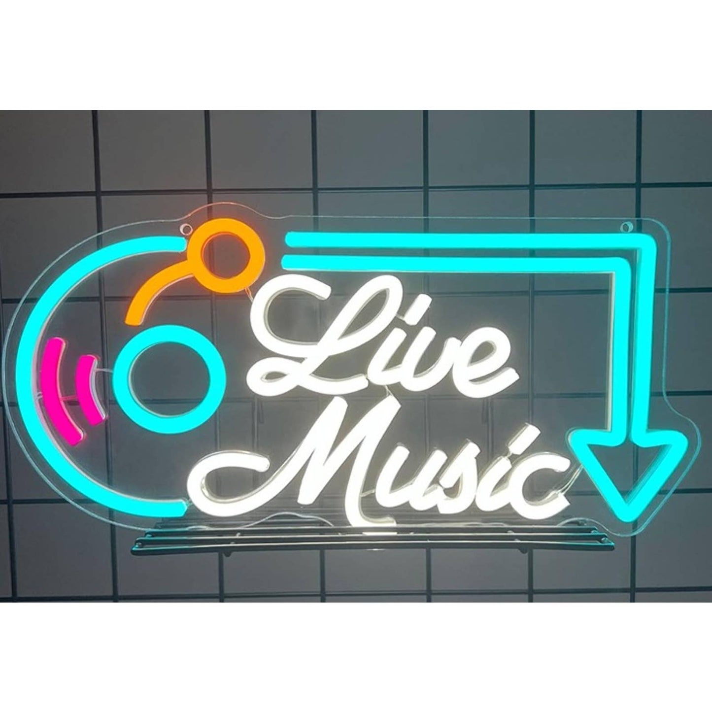 Vivid Bright Blue DJ Record Live Music LED Night Light Club Concert Decor