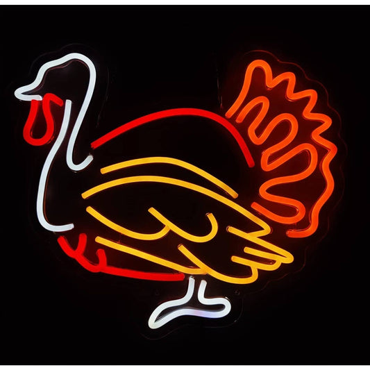 Large Bright Quality Detail Turkey LED Night Light Animal Bird Room Wall Art Dec