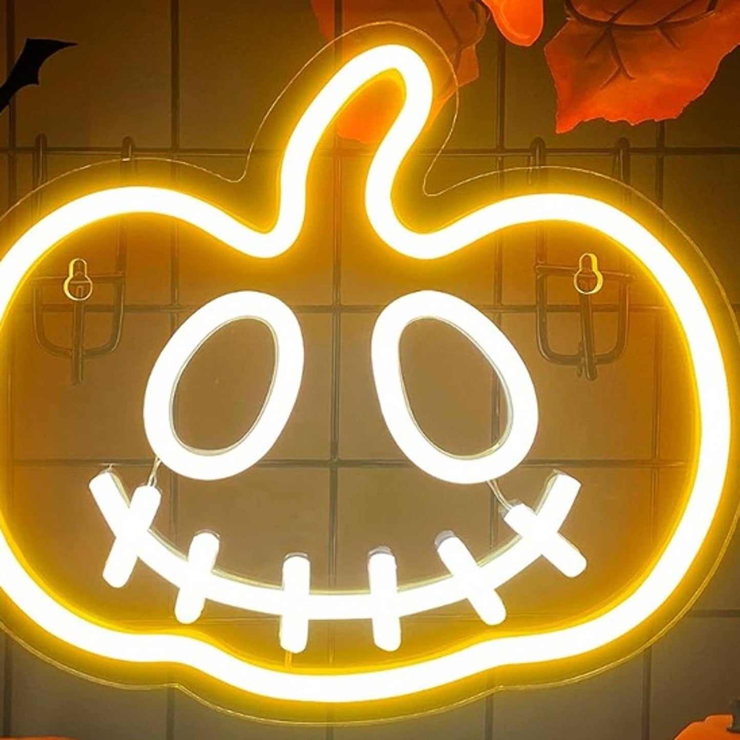 Fun Bright Happy Pumpkin LED Night Light Room Wall Decor