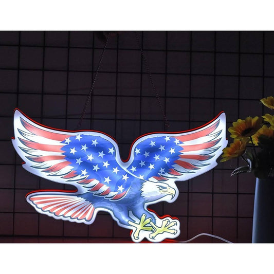 Vivid Bright America Eagle Flag LED Night Light Patriot Decor