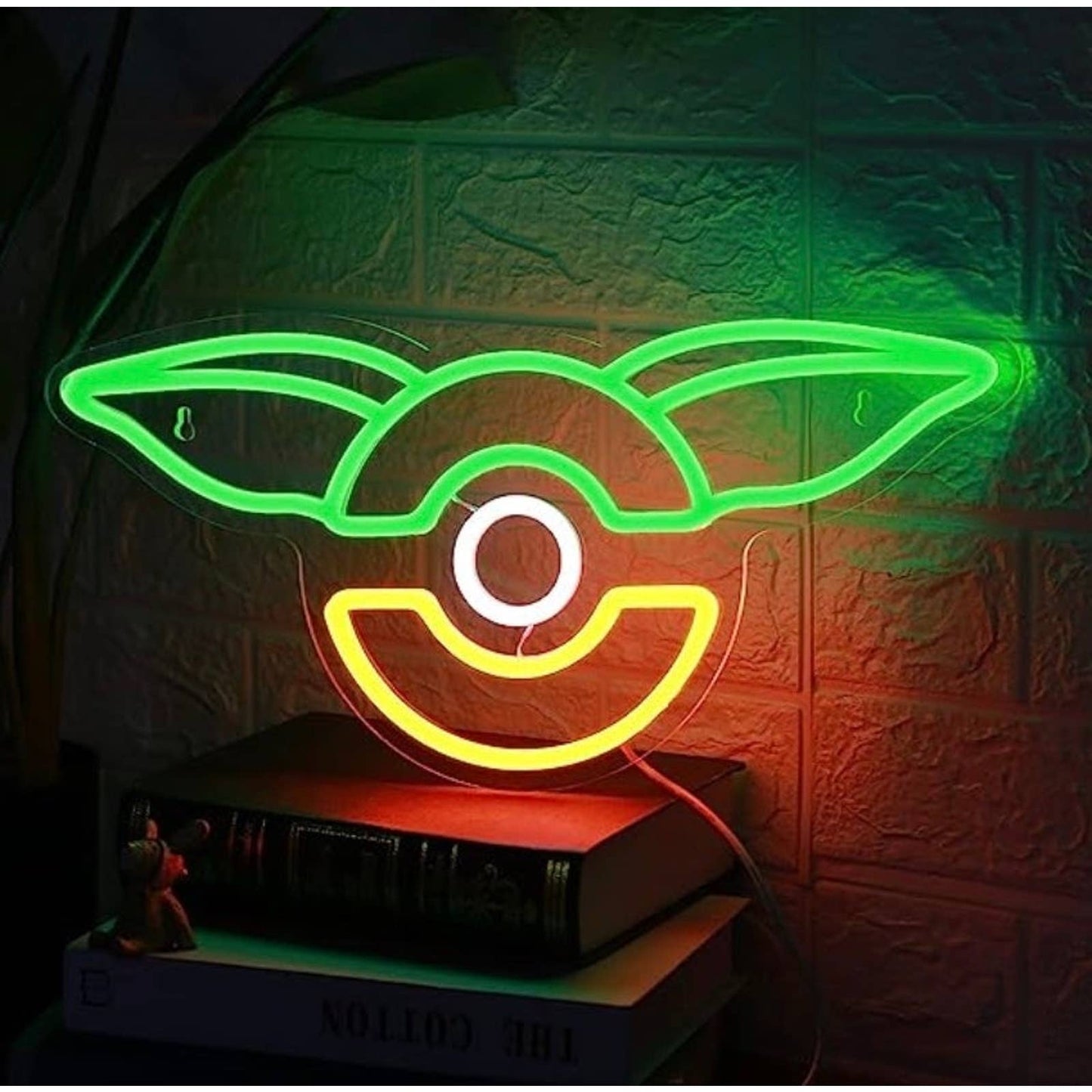 Fun Bright Green Yoda Ear Grogu Pokeball LED Night Light Pokemon StarWars Decor