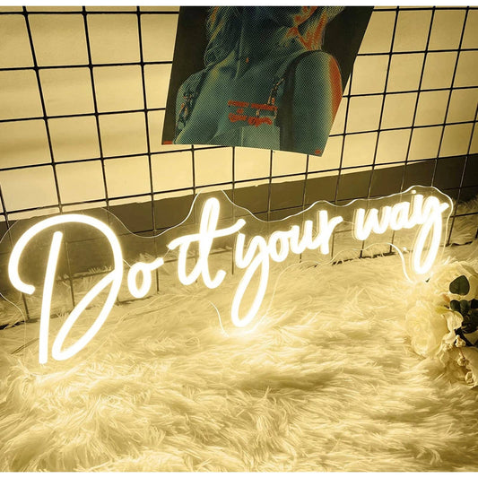 Lovely Bright White “Do It Your Way” LED Night Light Room Wall Decoration