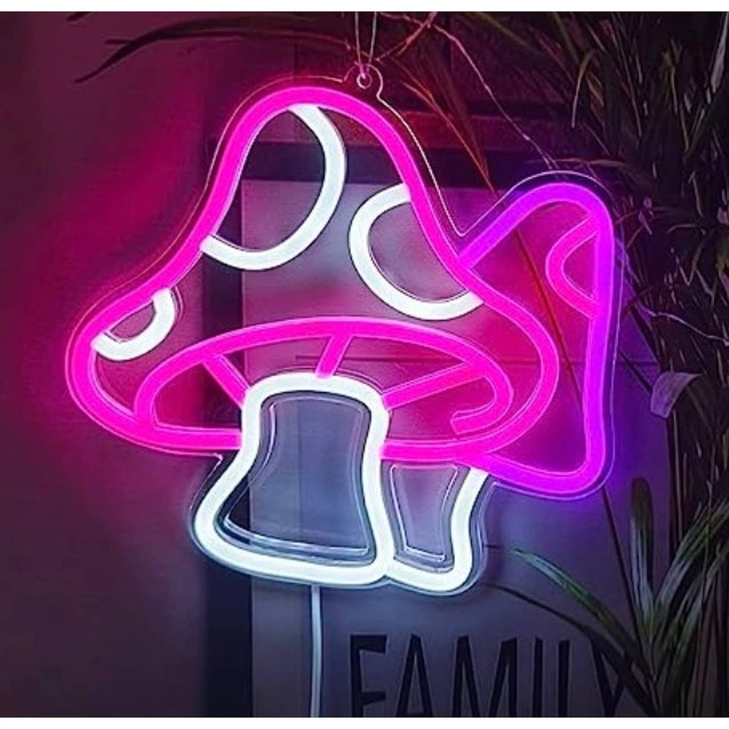 Lovely Vivid Bright Pink Mushrooms LED Night Light Room Wall Decoration