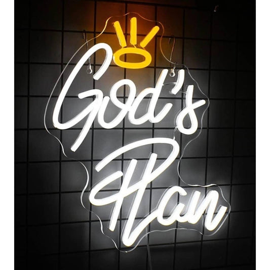 Lovely Bright “God’s Plan” LED Night Light Room Wall Christian Decor