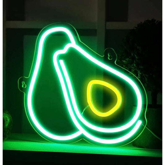 Tasty Bright Vivid Green Avocado LED Night Light Room Wall Decoration