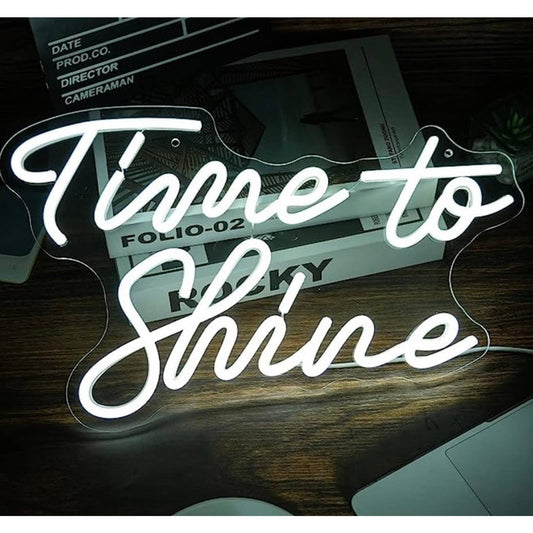 Lovely Bright Cool White “Time to Shine” Inspiring LED Night Light Motivation De