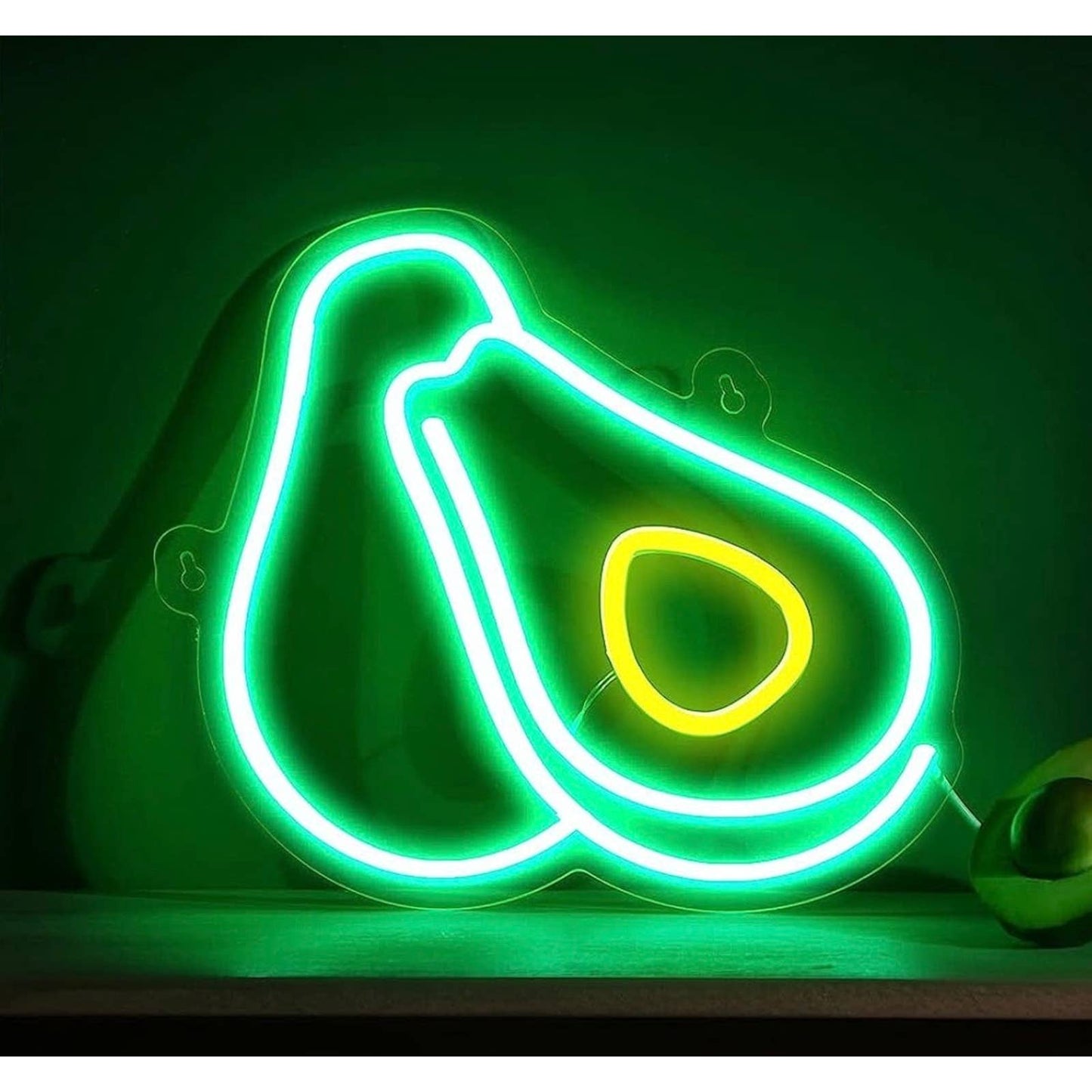 Tasty Bright Vivid Green Avocado LED Night Light Room Wall Decoration